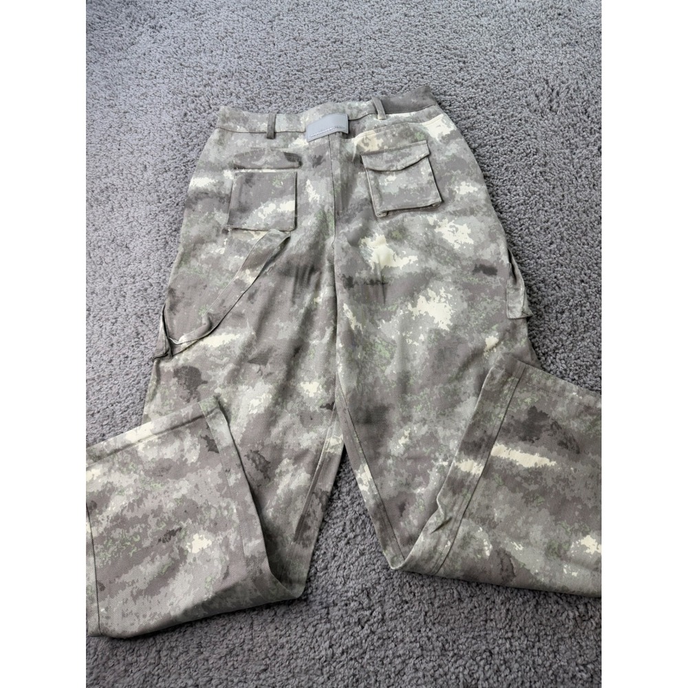 Maniere De Voir Grey Digital Camo Cargo Pants Women Streetwear Utility SIZE10 - Picture 10 of 11